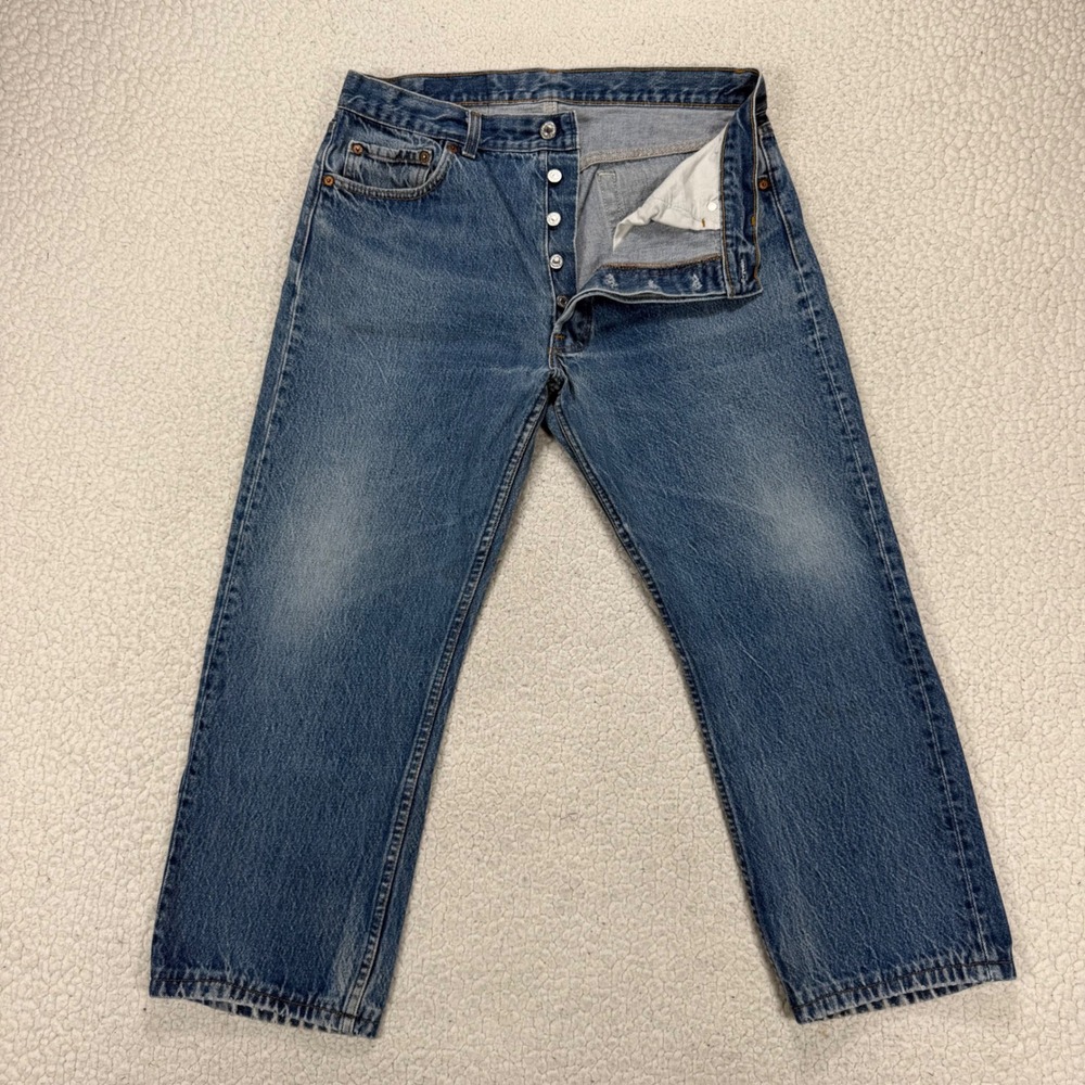 Levi's 501 Straight Jeans Mens 36x30 (Actual 32x24.5) Streetwear Grunge Casual